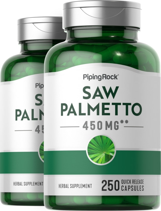 Saw Palmetto, 450 mg, 250 Quick Release Capsules, 2  Bottles