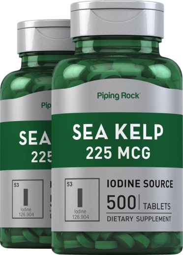 Sea Kelp (Iodine Source), 225 mcg, 500 Tablets, 2  Bottles