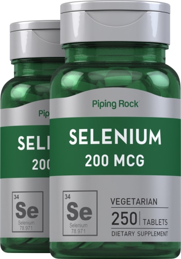 Selenio , 200 mcg, 250 Tabletas, 2  Botellas/Frascos
