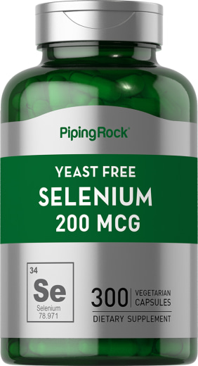 Selenium (Bebas Yis), 200 mcg, 300 Kapsul Vegetarian