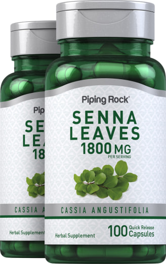 Senna Leaves, 1800 mg, 100 Quick Release Capsules, 2  Bottles