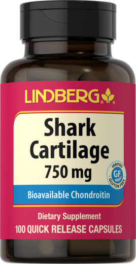 Cartilagem de tubarão , 750 mg, 100 Cápsulas de Rápida Absorção