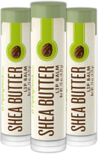 Shea Butter Lip Balm 3 Pack, 0.15 oz (4 g) Tubes, 3  Tubes
