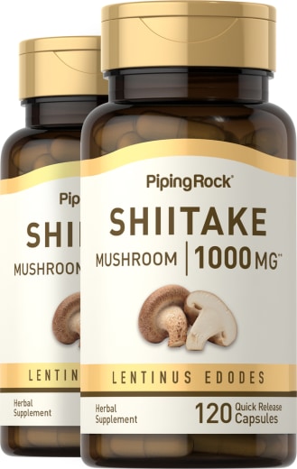 Shiitake paddenstoel , 1000 mg, 120 Snel afgevende capsules, 2  Flessen