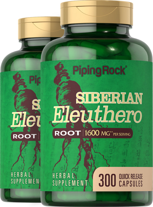 Siberian Eleuthero Root, 1600 mg (per serving), 300 Quick Release Capsules, 2  Bottles