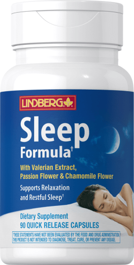 อาหารเสริมช่วยการนอนหลับ Sleep Formula ที่มีส่วนประกอบของวาเลอเรียน พลัส, 90 แคปซูลแบบปล่อยตัวยาเร็ว