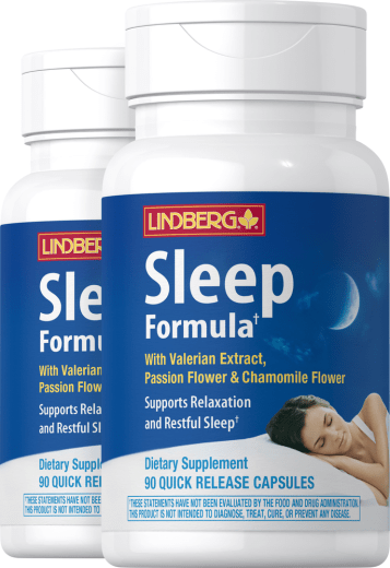 Fórmula para dormir con extra de valeriana, 90 Cápsulas de liberación rápida, 2  Botellas/Frascos
