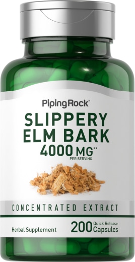 Kulit Kayu Elm Licin, 4000 mg (setiap sajian), 200 Kapsul Lepas Cepat