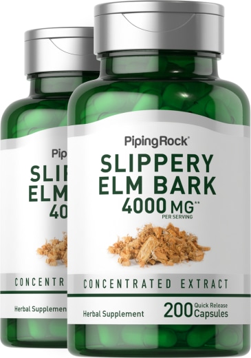 Slippery Elm Bark, 4000 mg, 200 Quick Release Capsules, 2  Bottles