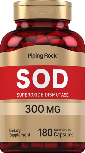 SOD 슈퍼옥사이드 디스뮤타제  2400 유닛, 300 mg, 180 빠르게 방출되는 캡슐