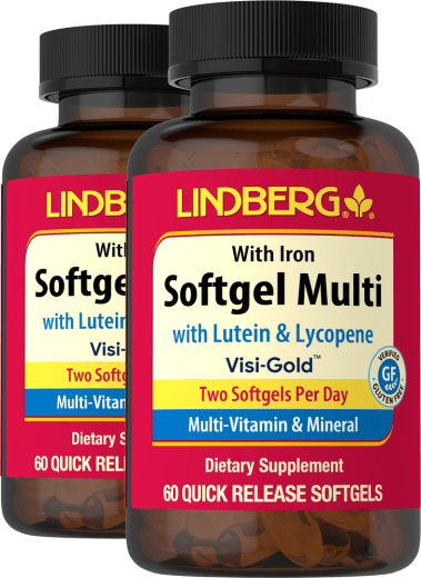 Softgel Multi ที่มีส่วนผสมของลูทีนและไลโคปีน, 60 ซอฟต์เจลแบบปล่อยตัวยาเร็ว, 2 ขวด