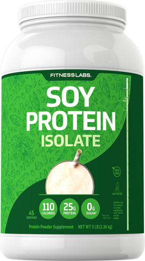 Proteína aislada de soja en polvo sin sabor, 3 lb (1.362 kg) Botella/Frasco