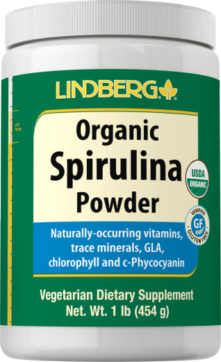 Spirulinapor (organikus), 1 lb (454 g) Palack