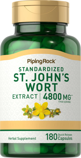 St. John's Wort 1.8% hypericin (Standardized Extract), 4800 mg, 180 Quick Release Capsules