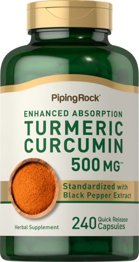 Gurkmeja-kurkumin Standardiserad sammansättning , 500 mg, 240 Snabbverkande kapslar