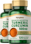 Complexo normalizado de curcuma e curcumina , 500 mg, 240 Cápsulas de Rápida Absorção, 2  Frascos