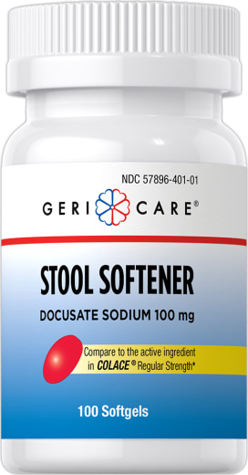 Stool Softener Docusate Sodium 100 mg, Compare to, 100 Softgels