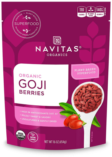 Sun-Dried Goji Berries (Organic), 1 lb (454 g) Bag