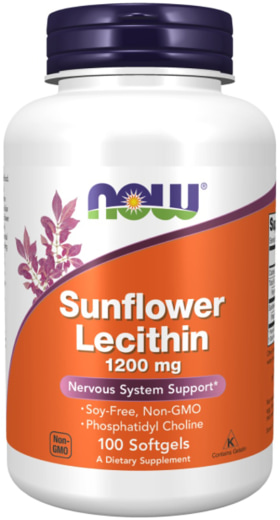 Günəbaxan Lesitin - GMO-suz, 1200 mq, 100 Yumşaq tabletlər