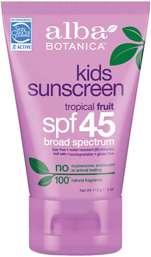 Sunscreen Kids Natural Emollient SPF 45, 4 oz (113 g) Tube
