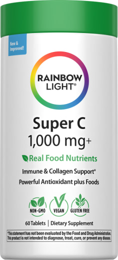 Super C 1,000 mg + Real Food Nutrients, 60 Vegan Caplets