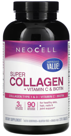 Super Collagen + C (Type I & III), 270 Tablets