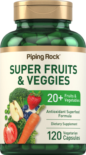 Kapsler med superfrukter og grønnsaker, 120 Vegetarianske kapsler