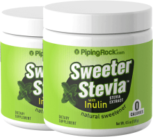 Sweeter Stevia Extract with Inulin Powder, 4.5 oz (128 g) Bottles, 2  Jars