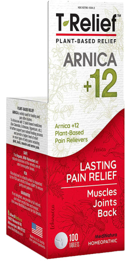 T-Relief Plant-Based Pain Relief Arnica +12 Homeopathic, 100 Tablets