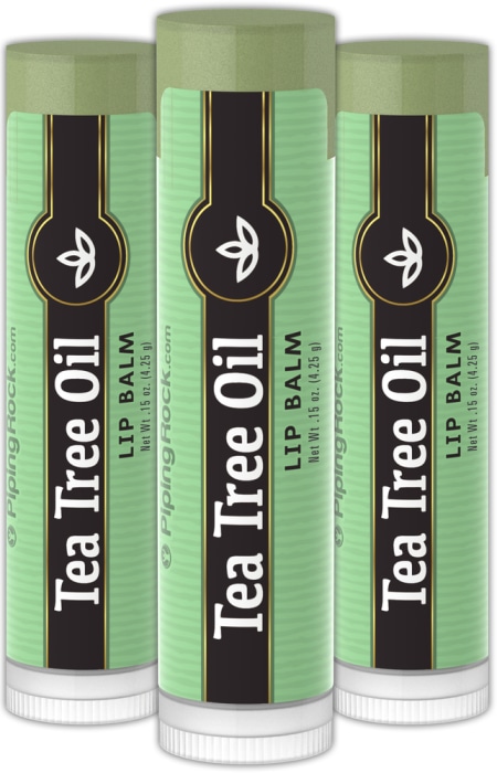 Tea Tree Oil Lip Balm 3 Pack, 0.15 oz (4 g) Tubes, 3  Tubes