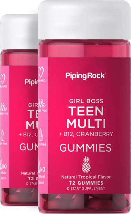 Teen Girl Multi + B-12 & Cranberry Gummies (Natural Tropical), 72 Gummies, 2  Bottles