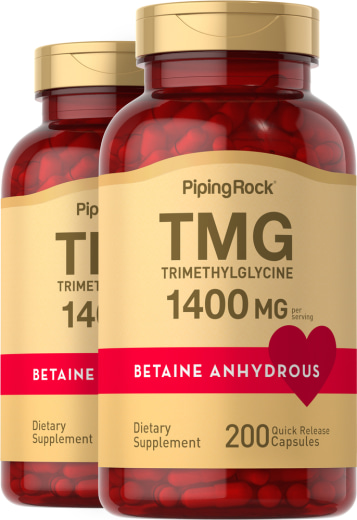 TMG (Trimethylglycine), 1400 mg, 200 Quick Release Capsules, 2  Bottles