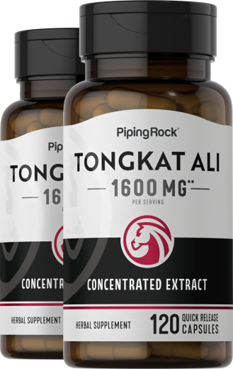 Tongkat Ali - Long Jack, 1600 mg (por porción), 120 Cápsulas de liberación rápida, 2  Botellas/Frascos