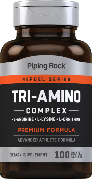 Tri Amino L-Arginine L-Ornithine L-Lysine, 100 Coated Caplets