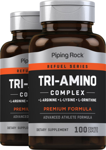 Tri Amino L-Arginine L-Ornithine L-Lysine, 100 Coated Caplets, 2  Bottles