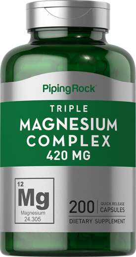 Magnesium Complex med tredobbel styrke, 420 mg, 200 Hurtigvirkende kapsler