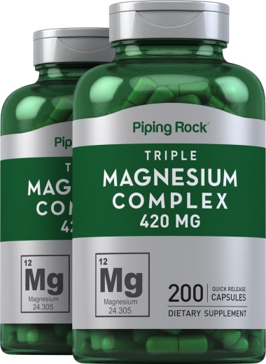 Dreifach-Magnesium-Komplex , 420 mg, 200 Kapseln mit schneller Freisetzung, 2  Flaschen