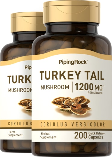 Turkey Tail Mushroom, 1200 mg, 200 Quick Release Capsules, 2  Bottles