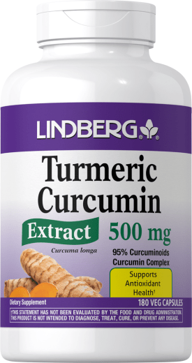 Ekstrak Standard Curcumin Kunyit, 500 mg, 180 Kapsul Vegetarian