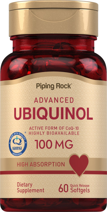 Ubiquinol, 100 mg, 60 Capsules molles à libération rapide