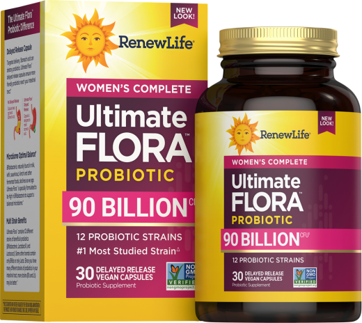 Ultimate Flora Women's Complete Probiotic 90 Billion, 30 Delayed Release Vegan Caps