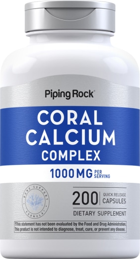 Complexo de cálcio ultracoralino , 1000 mg (por dose), 200 Cápsulas de Rápida Absorção