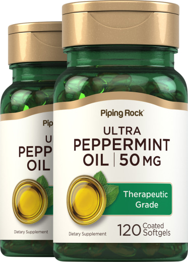 Olio menta piperita ultra (gastroresistente), 50 mg, 120 Softgel Rivestiti, 2  Bottiglie