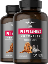 Vitamines Ultra Pet pour chiens et chats, 120 Comprimés à croquer, 2  Bouteilles