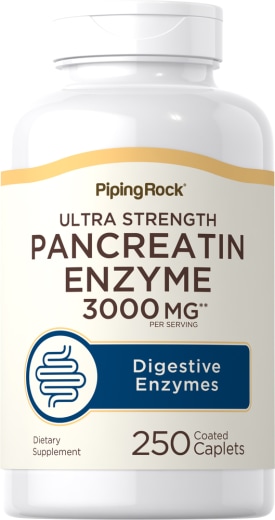 Ultra Strength Pancreatin Enzyme, 3000 mg, 250 Coated Caplets