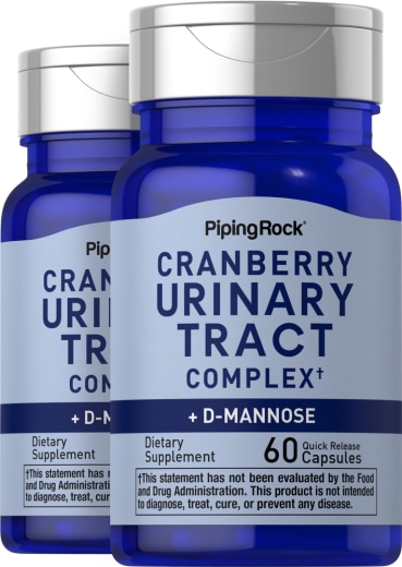 Urinveis-Complex + D-mannose og tranebær, 60 Hurtigvirkende kapsler, 2  Flasker