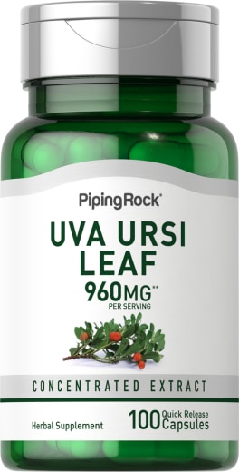 Foglie di Uva Ursi (Uva ursina), 960 mg (per dose), 100 Capsule a rilascio rapido