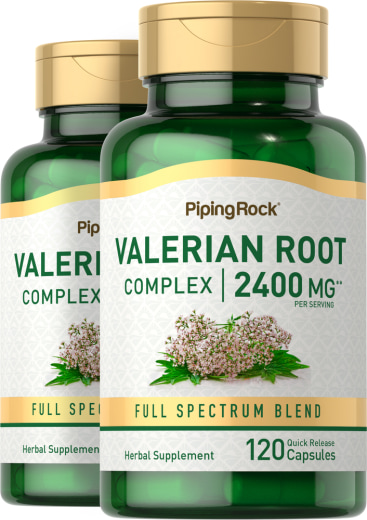 Rădăcină de valeriană , 2400 mg, 120 Capsule cu eliberare rapidă, 2  Sticle