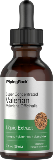 Extrato líquido de raiz de valeriana sem álcool, 2 fl oz (59 mL) Butelka z zakraplaczem