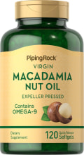 Huile vierge de noix de macadamia avec oméga-9, 120 Capsules molles à libération rapide